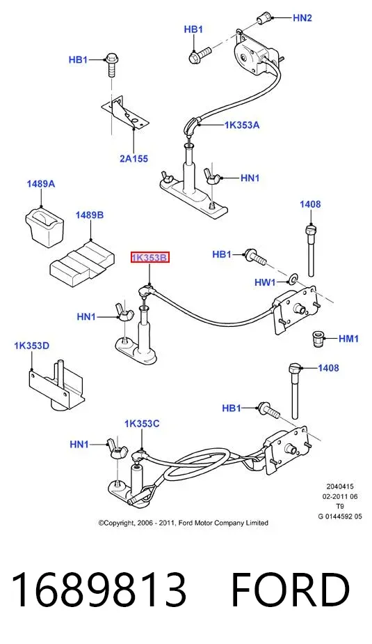 Лебедка запасного колеса 1689813 Ford