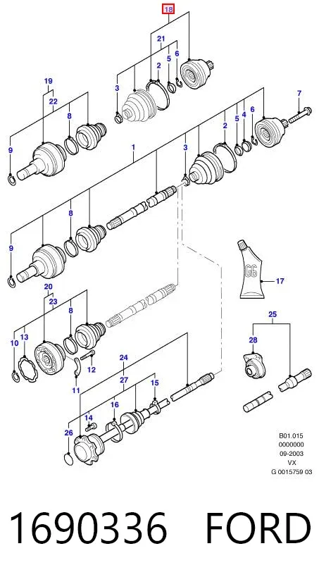 ШРУС наружный передний 1690336 Ford