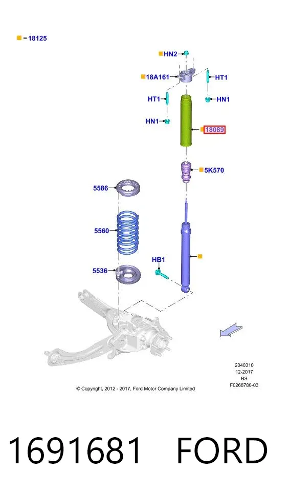 Пыльник заднего амортизатора 1691681 Ford