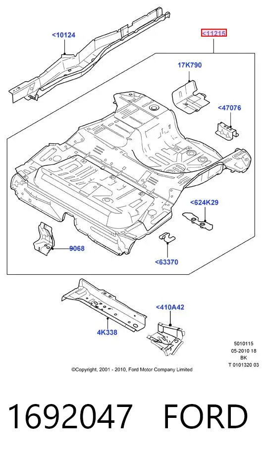 Днище багажника (ниша запасного колеса) 1692047 Ford