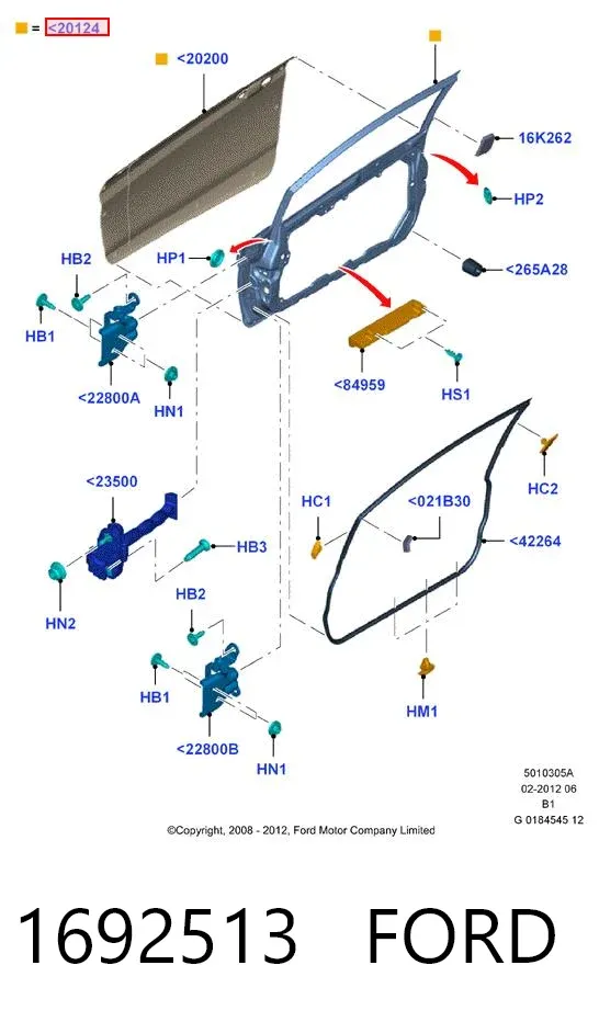 Дверь передняя правая 1692513 Ford