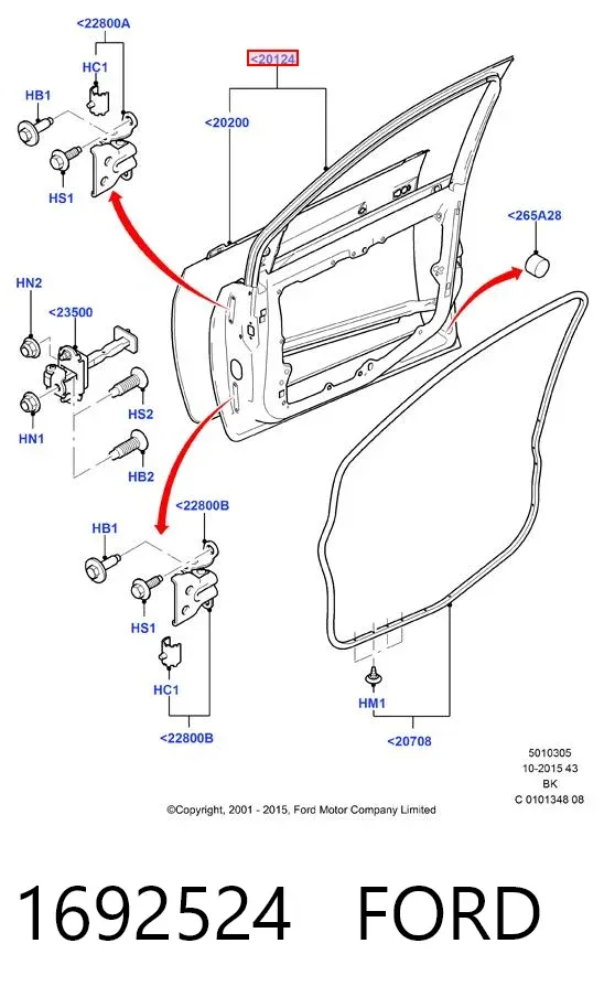 Дверь передняя левая 1692524 Ford