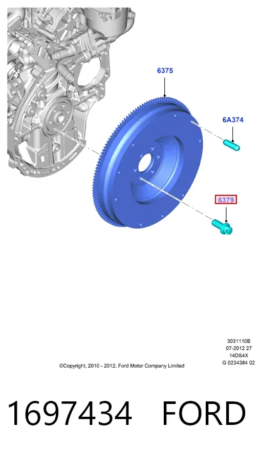 Болт крепления маховика 1697434 Ford