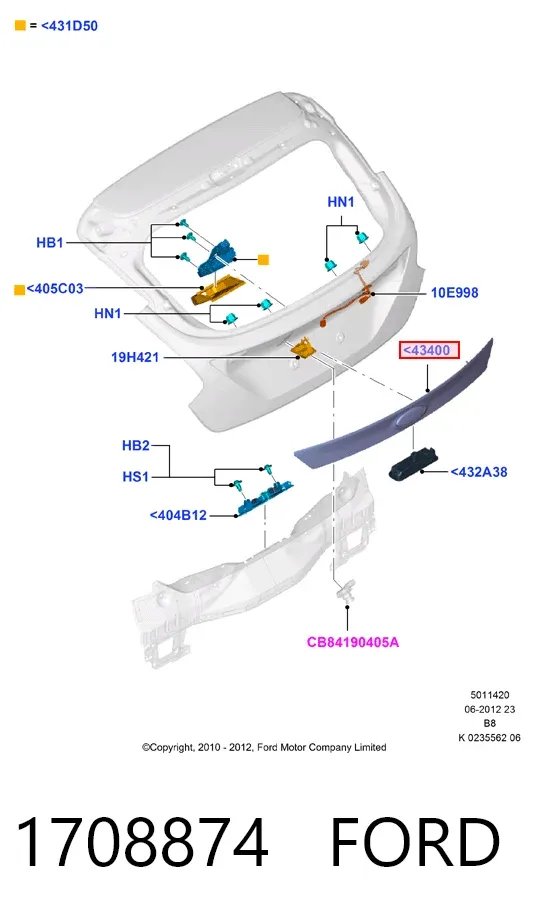 Ручка крышки багажника (двери 3/5-й задней) наружная HMPBM51F43400AEXWAA Hmpx