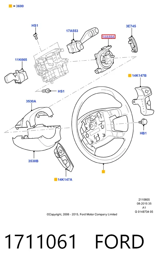 Шлейф руля Ford Galaxy II CA1