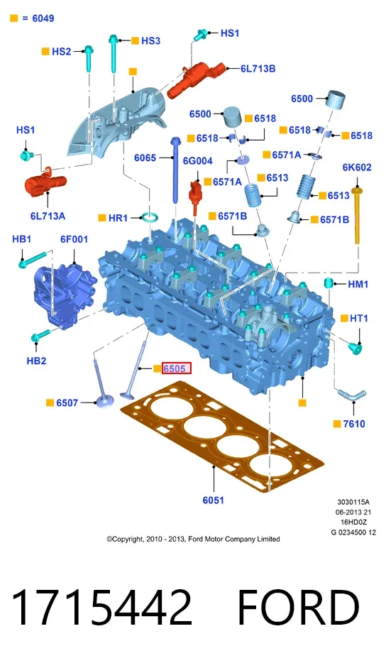 Выпускной клапан 1715442 Ford