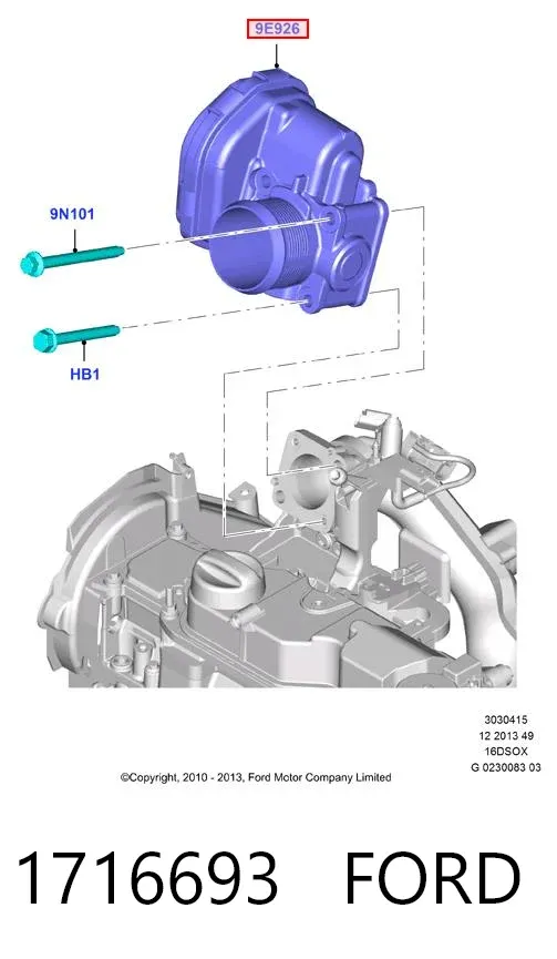 Дроссельная заслонка 1716693 Ford