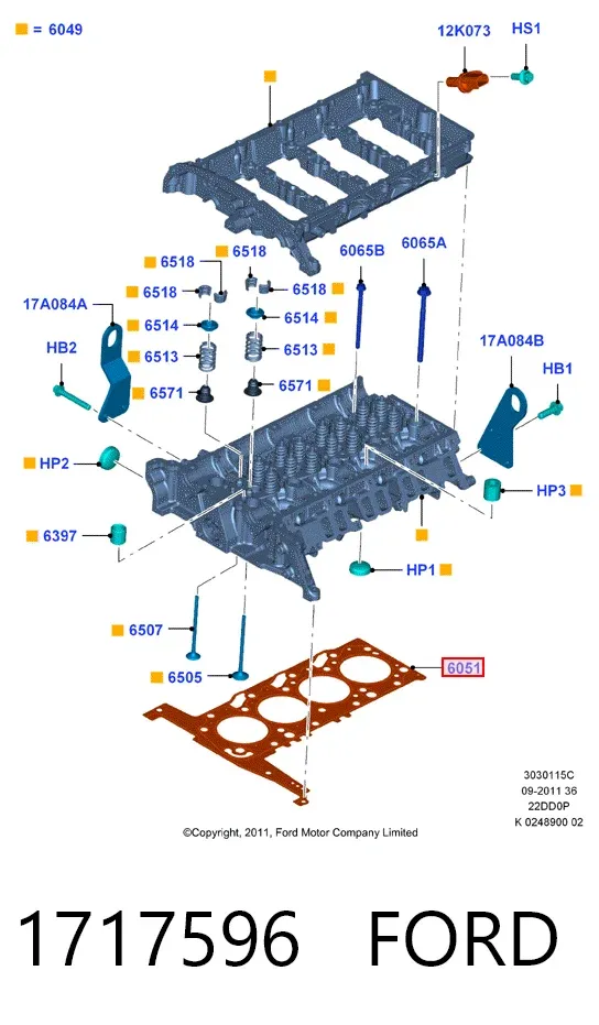Прокладка ГБЦ 1717596 Ford