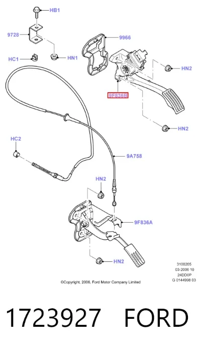 Педаль газа (акселератора) FORD 1723927