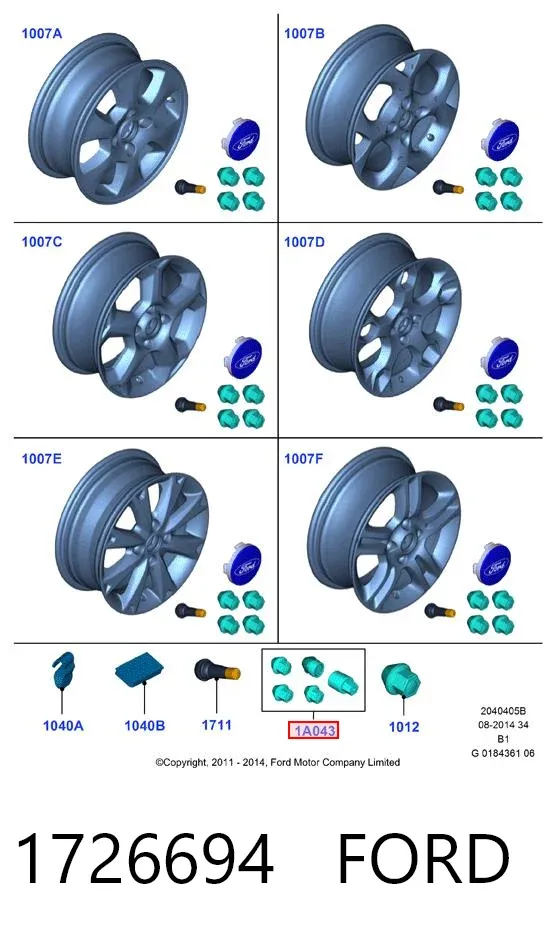 Колесный болт 1726694 Ford