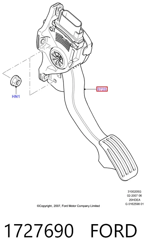 Педаль газа 1727690 Ford