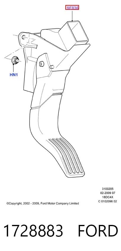 Педаль газа 1728883 Ford