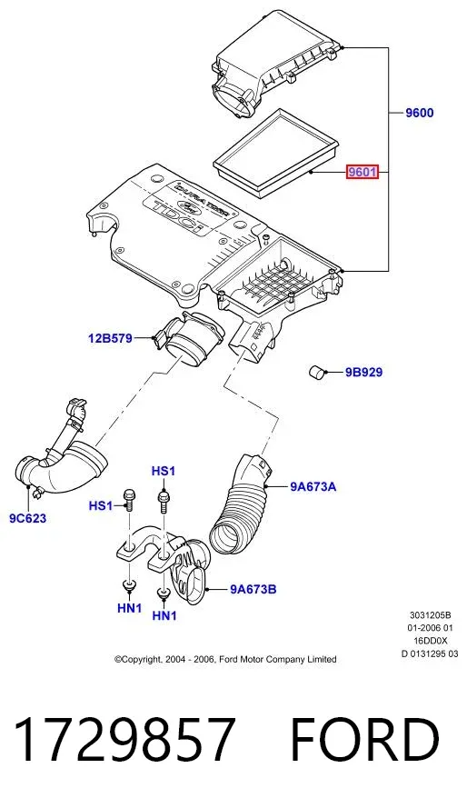Воздушный фильтр 1729857 Ford