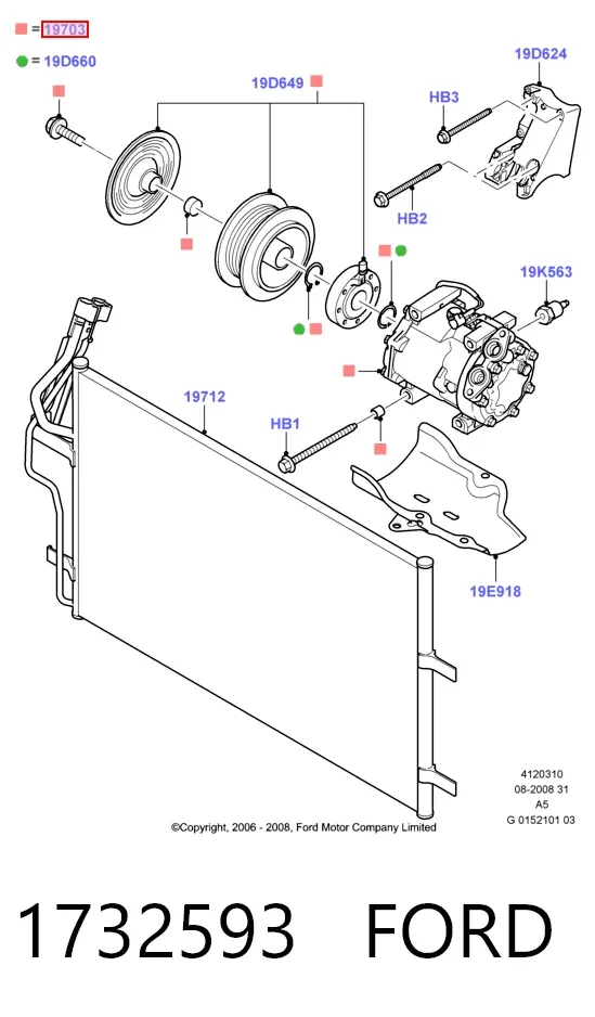 Компрессор кондиционера 1732593 Ford