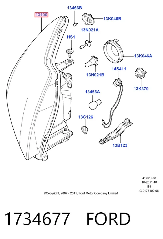 Левая фара 1734677 Ford
