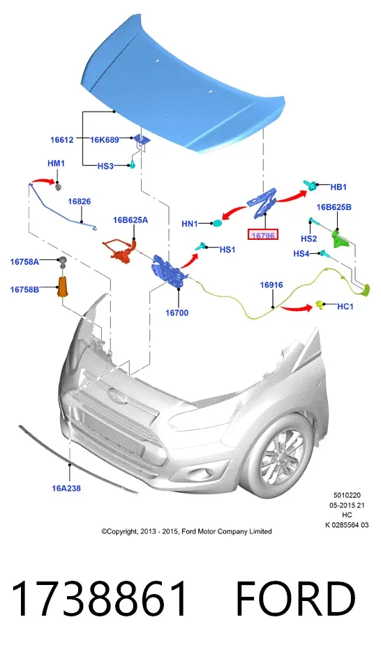 Петля капота левая 1738861 Ford