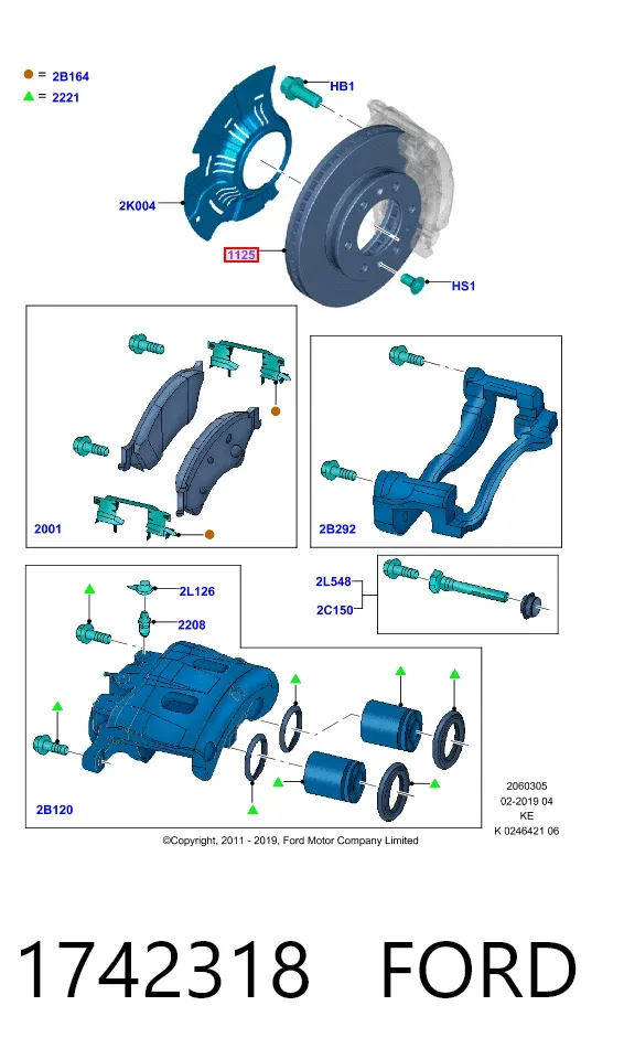 Передние тормозные диски 1742318 Ford