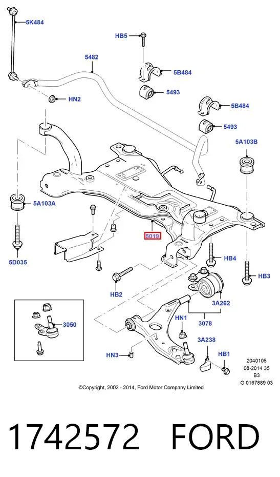 Подрамник передний 1742572 Ford