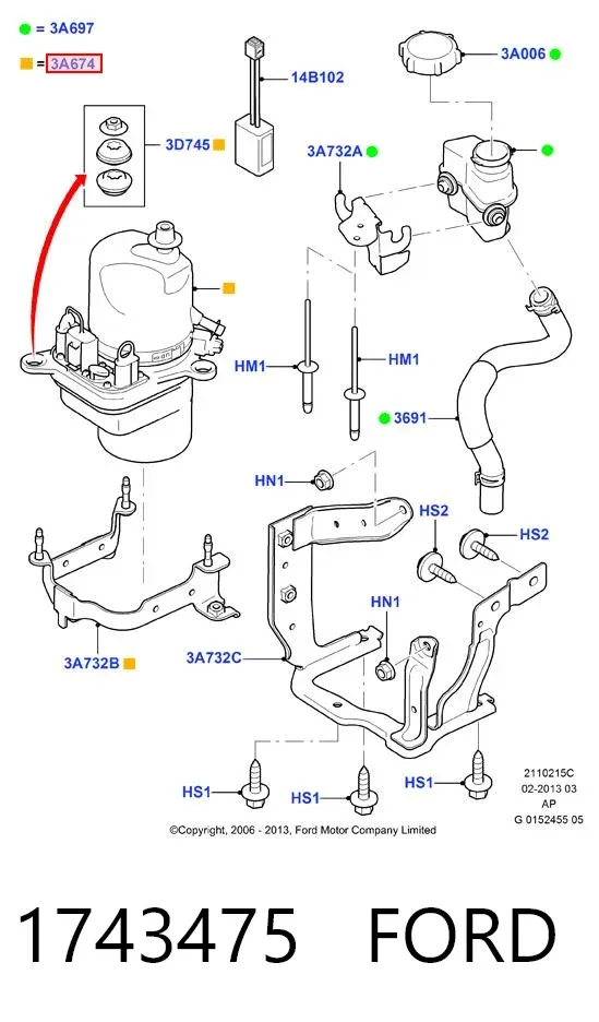 Насос ГУР 1743475 Ford