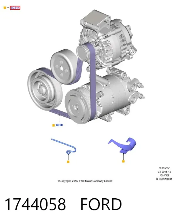 Ремень генератора 1744058 Ford