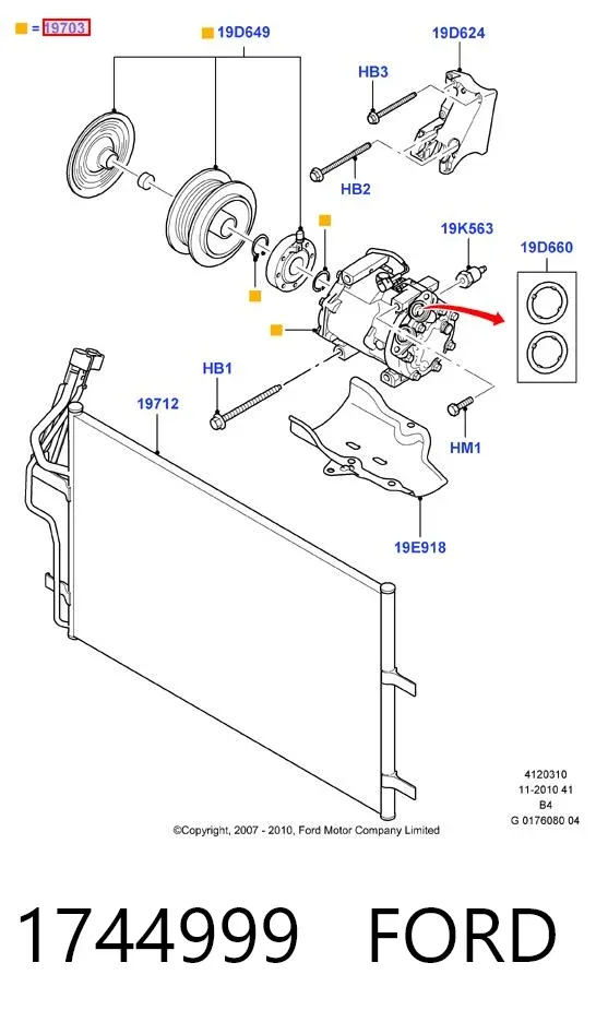 Компрессор кондиционера 1744999 Ford