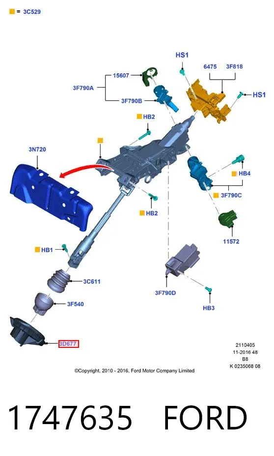 Рулевая рейка 1747635 Ford