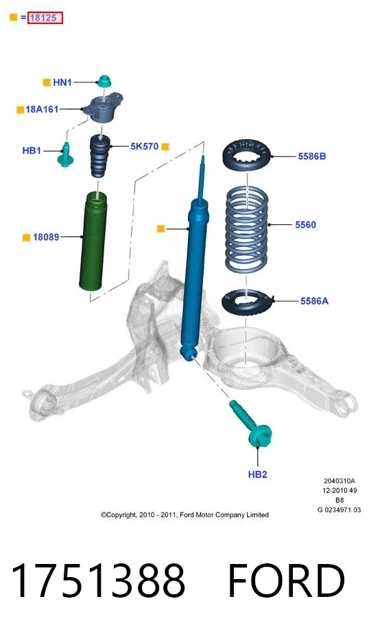 Амортизатор задний 1751388 Ford