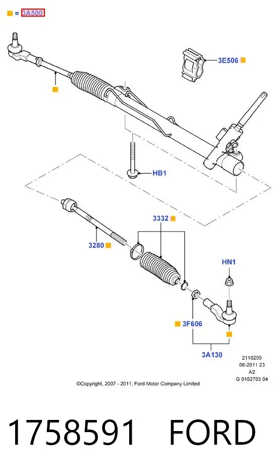 Рулевая рейка 1758591 Ford