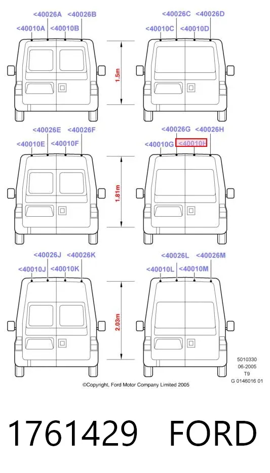 Дверь фургона задняя распашная правая 1761429 Ford