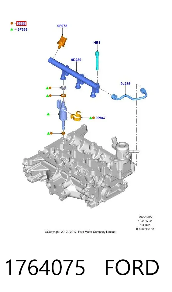 Ремкомплект форсунок 1764075 Ford