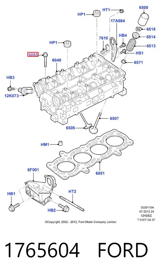 Болт ГБЦ 1765604 Ford