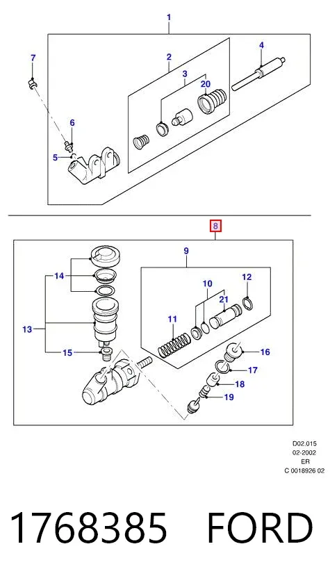 Главный цилиндр сцепления 1768385 Ford