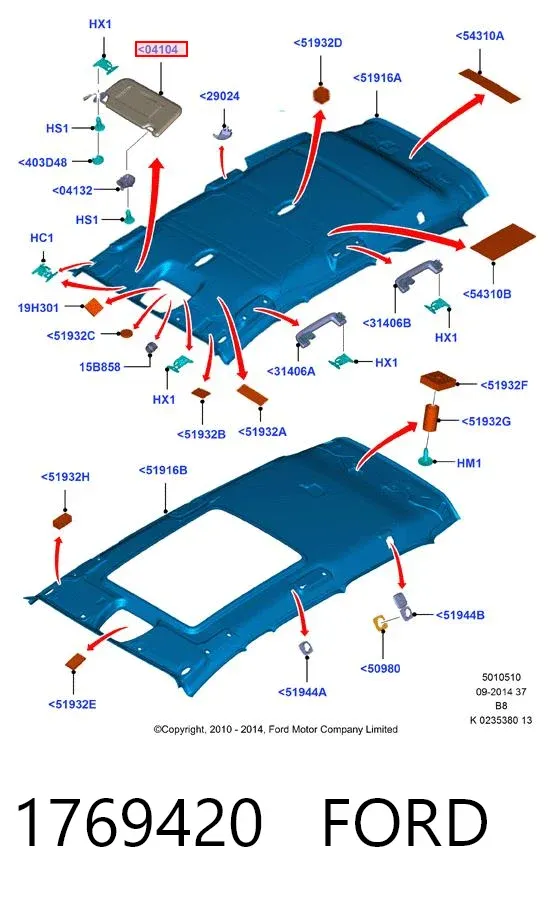 Солнцезащитный козырек 1769420 Ford