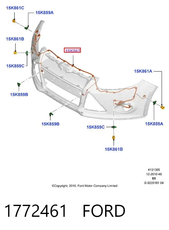Проводка передних противотуманных фар 1772461 Ford