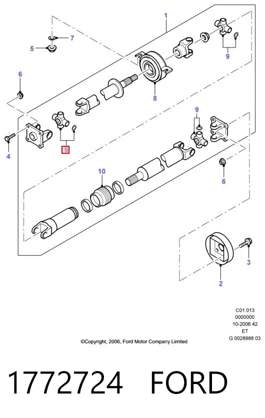 Крестовина заднего кардана 1772724 Ford