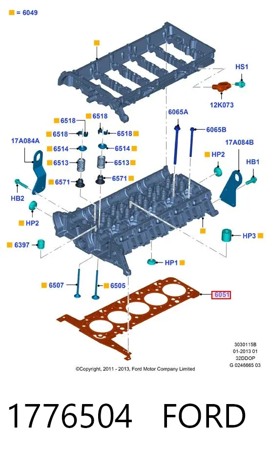 Прокладка ГБЦ 1776504 Ford