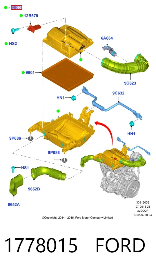 Корпус фильтра 1778015 Ford
