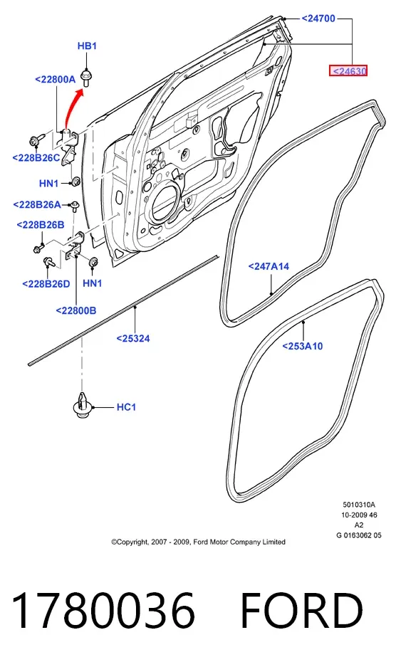 Дверь задняя левая 1780036 Ford