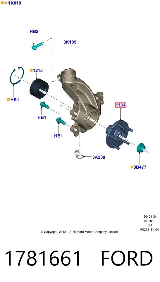 Передняя ступица 1781661 Ford