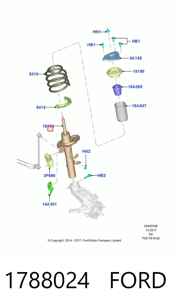Амортизатор передний правый 1788024 Ford