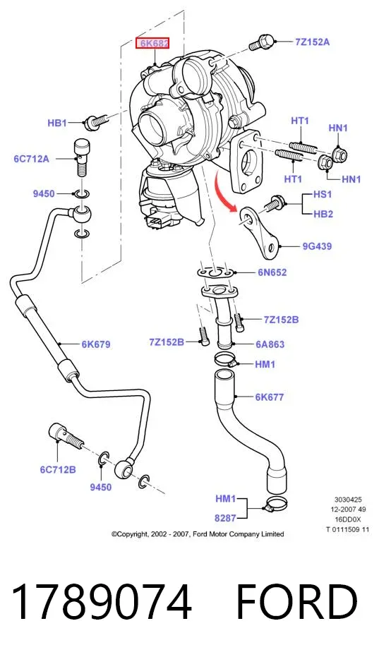 Турбина 1789074 Ford