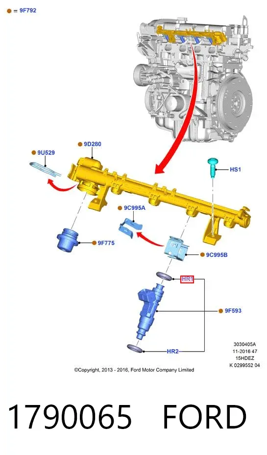 Кольцо форсунки 1790065 Ford