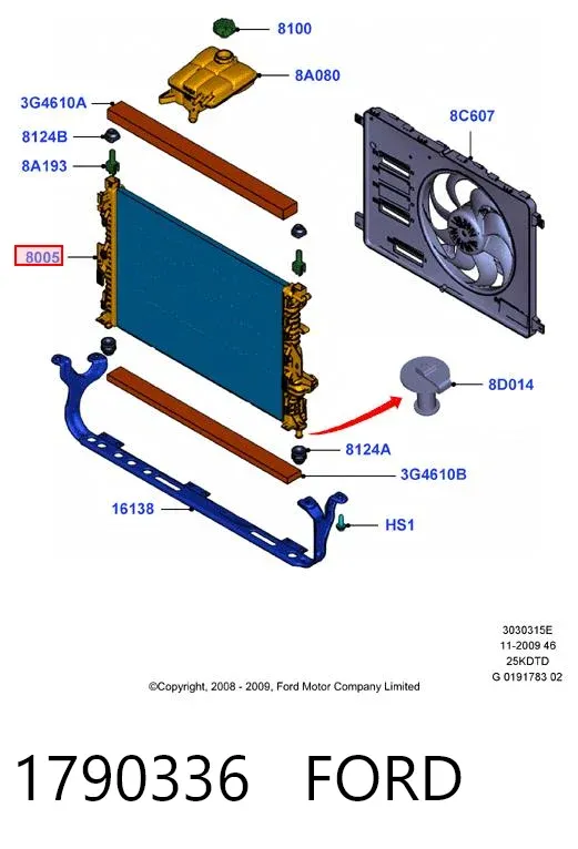 Радиатор 1790336 Ford