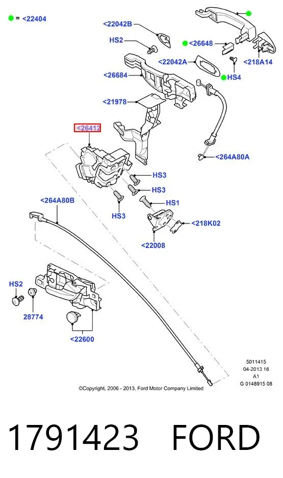 Замок двери задней левой 1791423 Ford