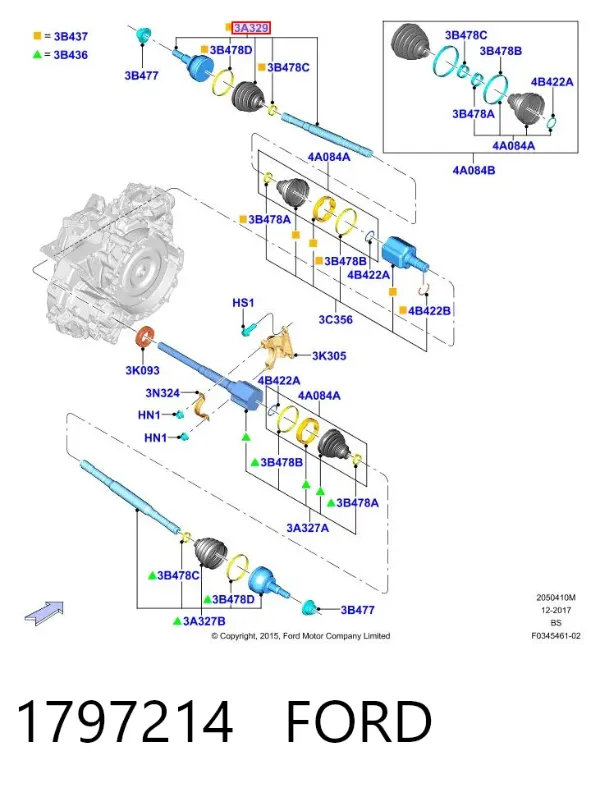 Правая полуось 1797214 Ford