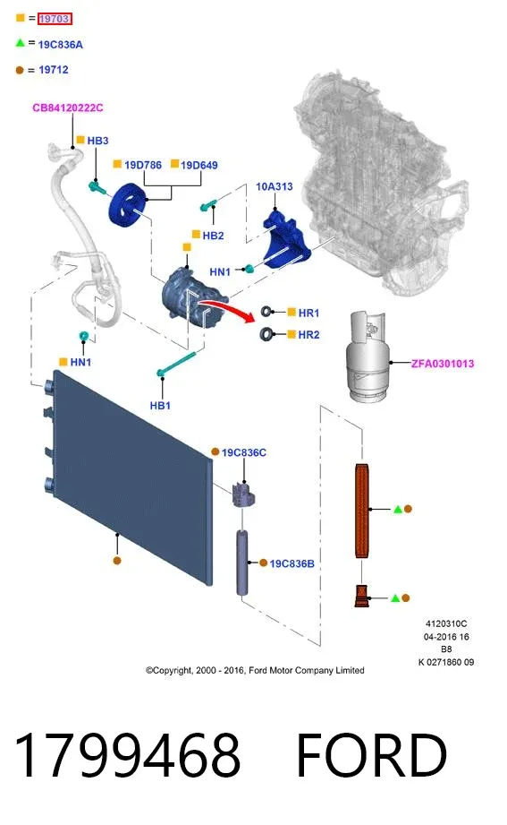 Компрессор кондиционера 1799468 Ford