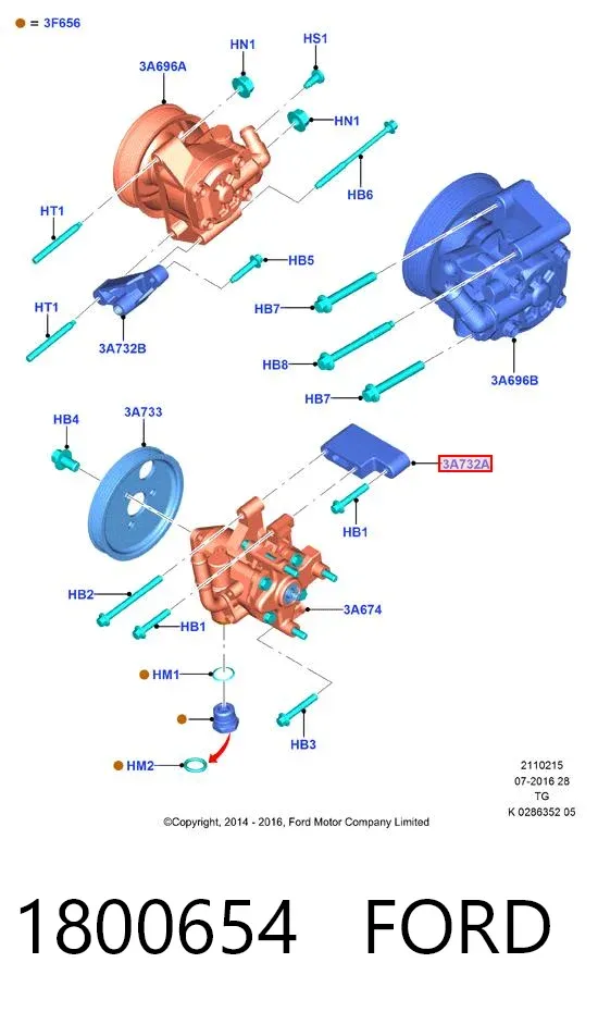 Кронштейн насоса ГУР 1800654 Ford