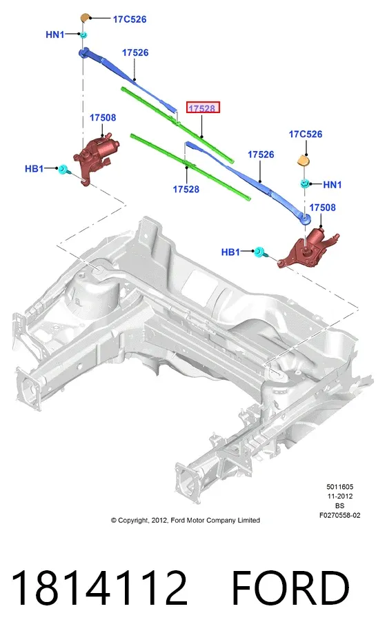 Щетки стеклоочистителя 1814112 Ford