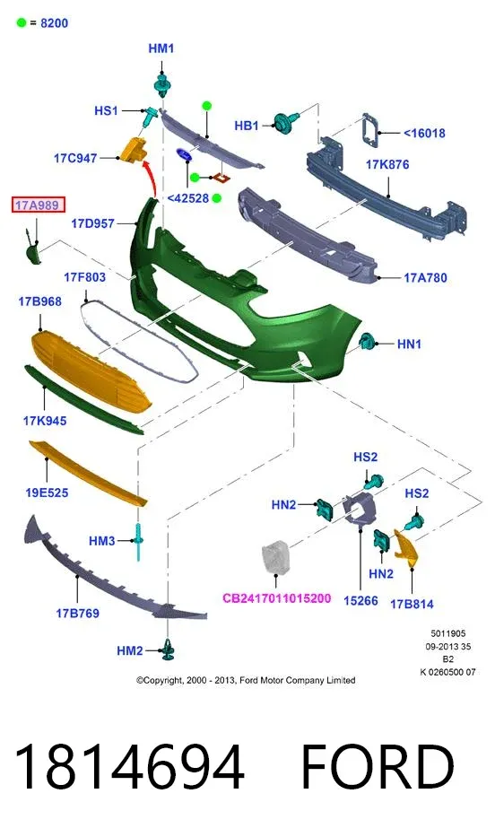 Заглушка буксировочного крюка 1814694 Ford