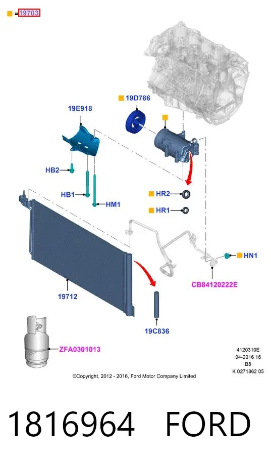 Компрессор кондиционера 1816964 Ford